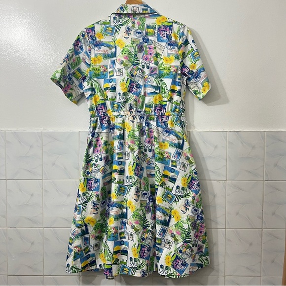 Studio Park S Petite Cotton Postcard Hawaii Vacation Short Sleeve Shirt Dress - Picture 7 of 12
